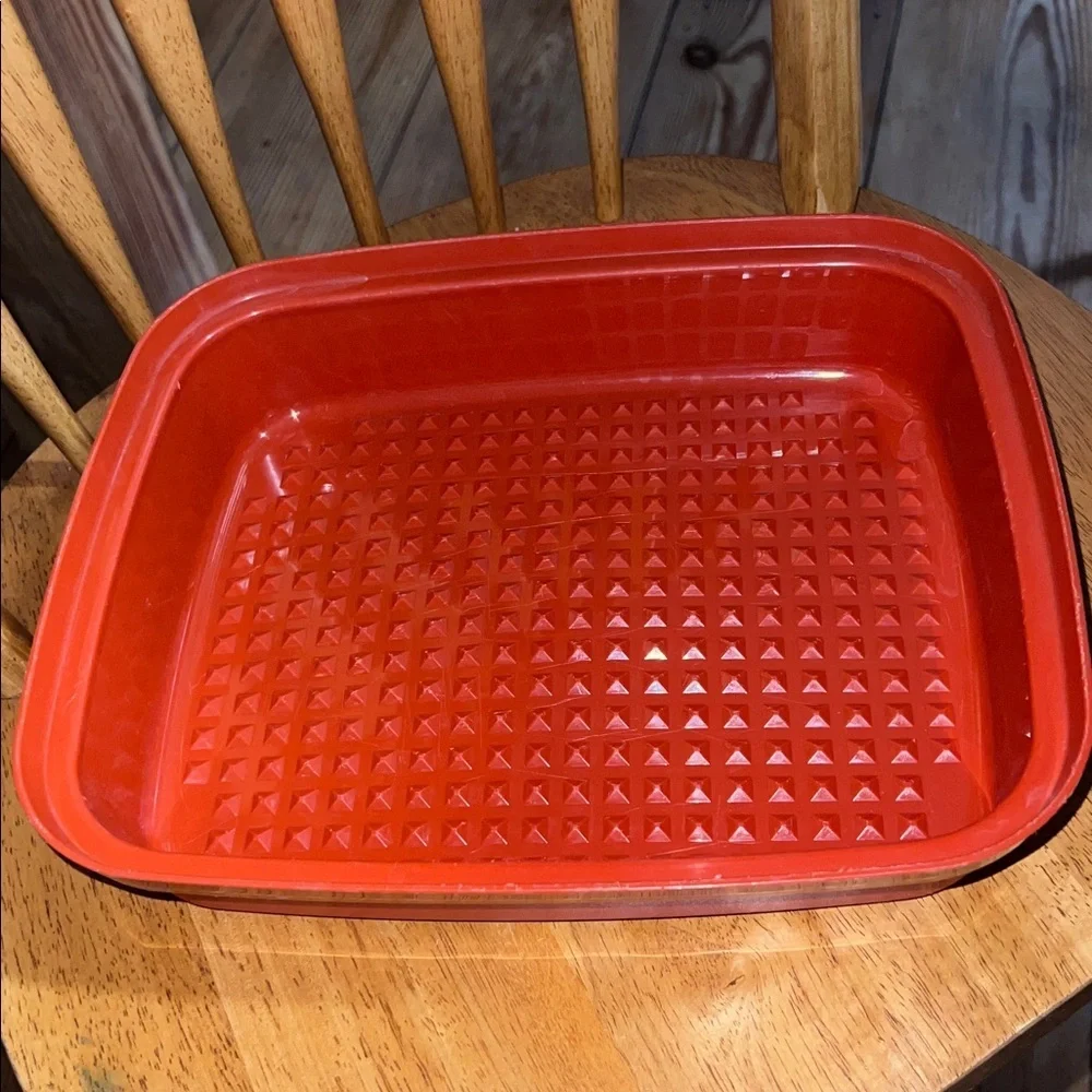 Tupperware Season-Serve Marinade Container Large Passion Red New BBQ Marinator